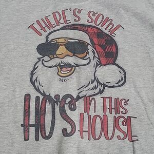 Womens Printed Gildan Heather Gray Christmas Sweatshirt Cute Christmas Saying